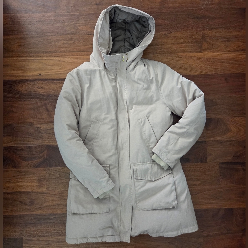 Baleno Light Beige Hooded Puffer Coat Size Medium